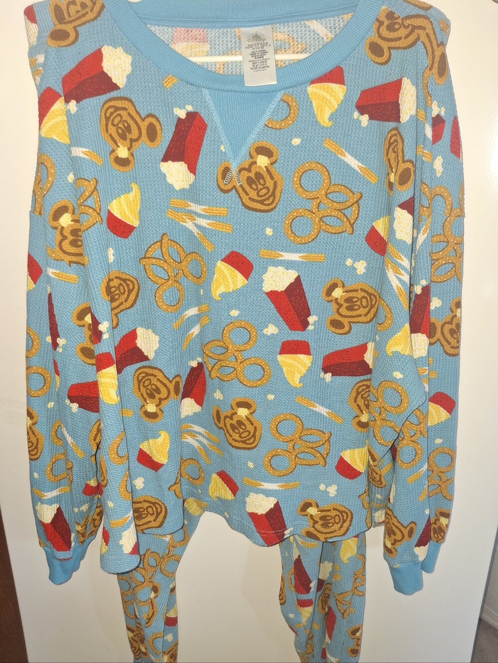 Disney Light Blue Snack Print Womens Pajama Set